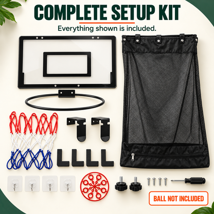 🏀2-in-1 Over-the-Door Basketball Hoop & Laundry Hamper🏀