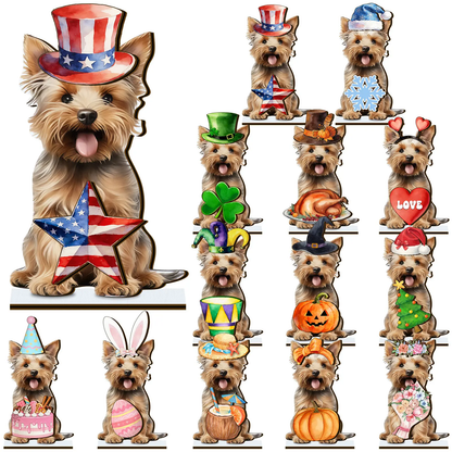 Cute animal wooden signs with multiple magnetic holiday accessories