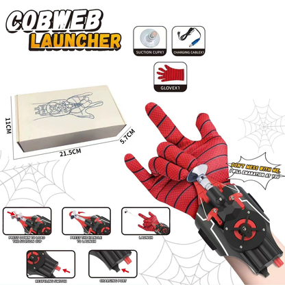 Electric Spider Web Launcher Toy - Automatic Rebound, Dual Heads Replaceable