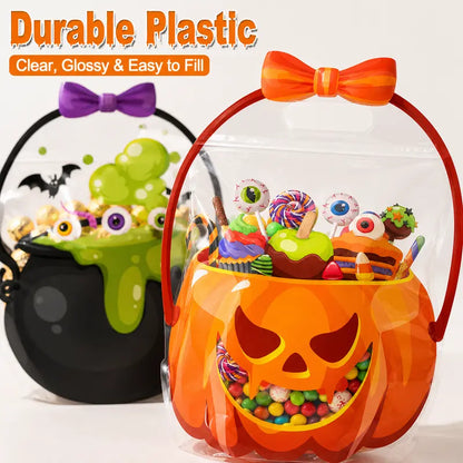 Halloween Plastic Goodie Bags for Candy, Treats & Party Favors
