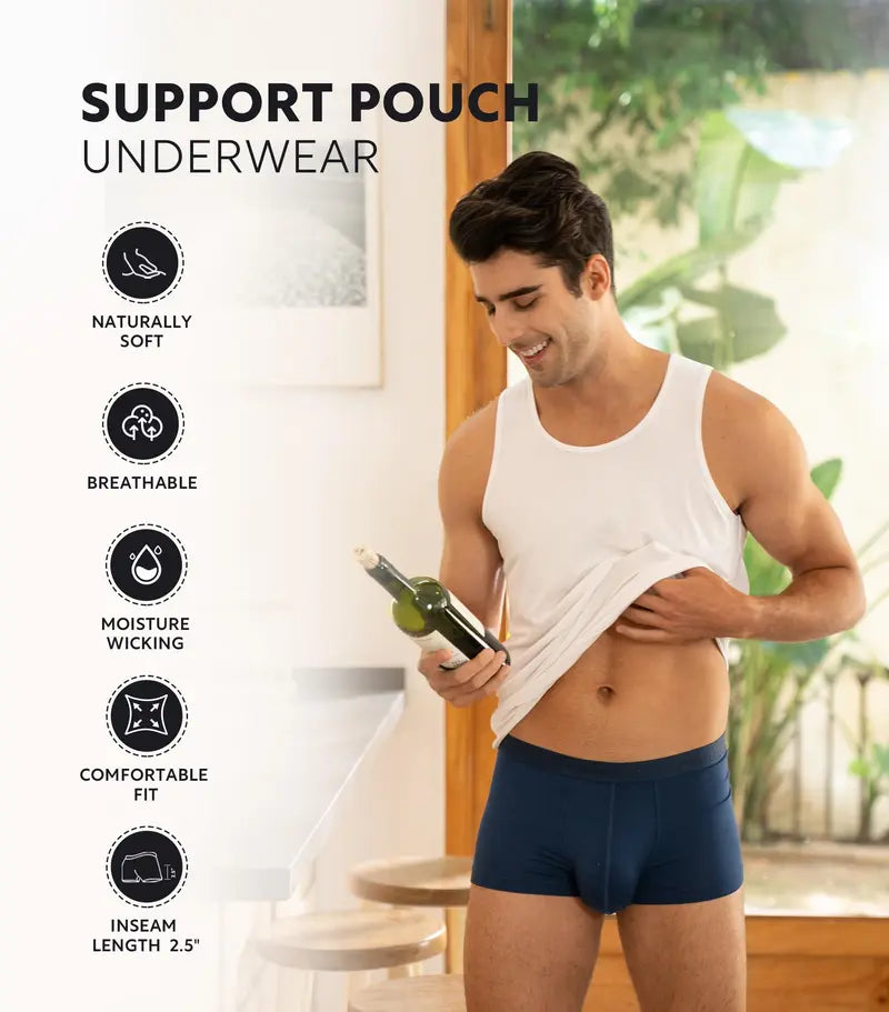 Men's Dual Pouch Micro Modal Trunks 4-Pack Basic