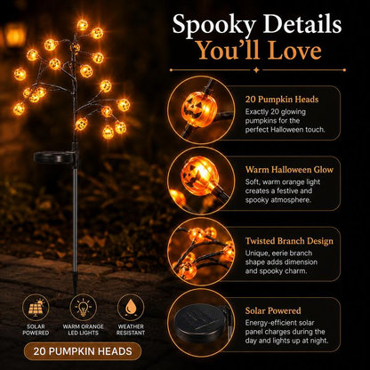 Halloween Garden Pumpkin Lantern - Solar Powered