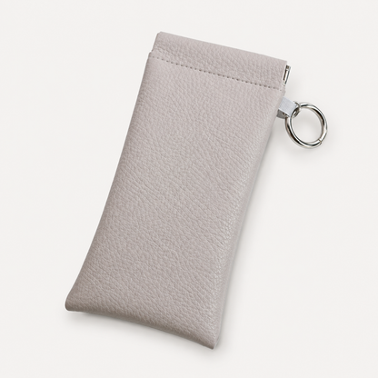 Soft PU Leather Sunglasses Pouch With Built-in Cleaning Cloth And Keychain
