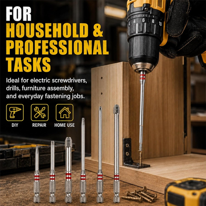 6-piece set of magnetic hexagonal shank pagoda-shaped screwdriver bits