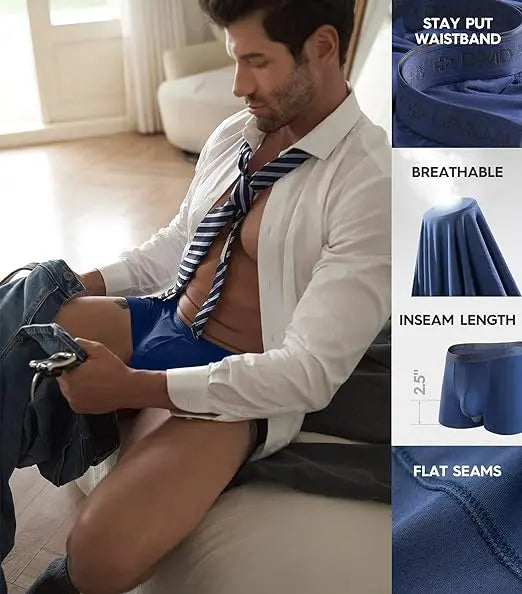 Men's Dual Pouch Micro Modal Trunks 4-Pack Basic