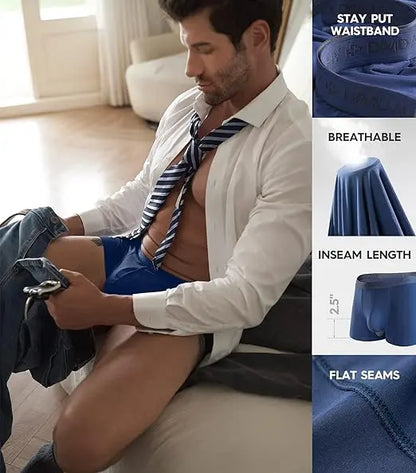 Men's Dual Pouch Micro Modal Trunks 4-Pack Basic