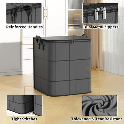 Spacious Moving Fabric Storage Bin – Zippered Organizer for Quilts