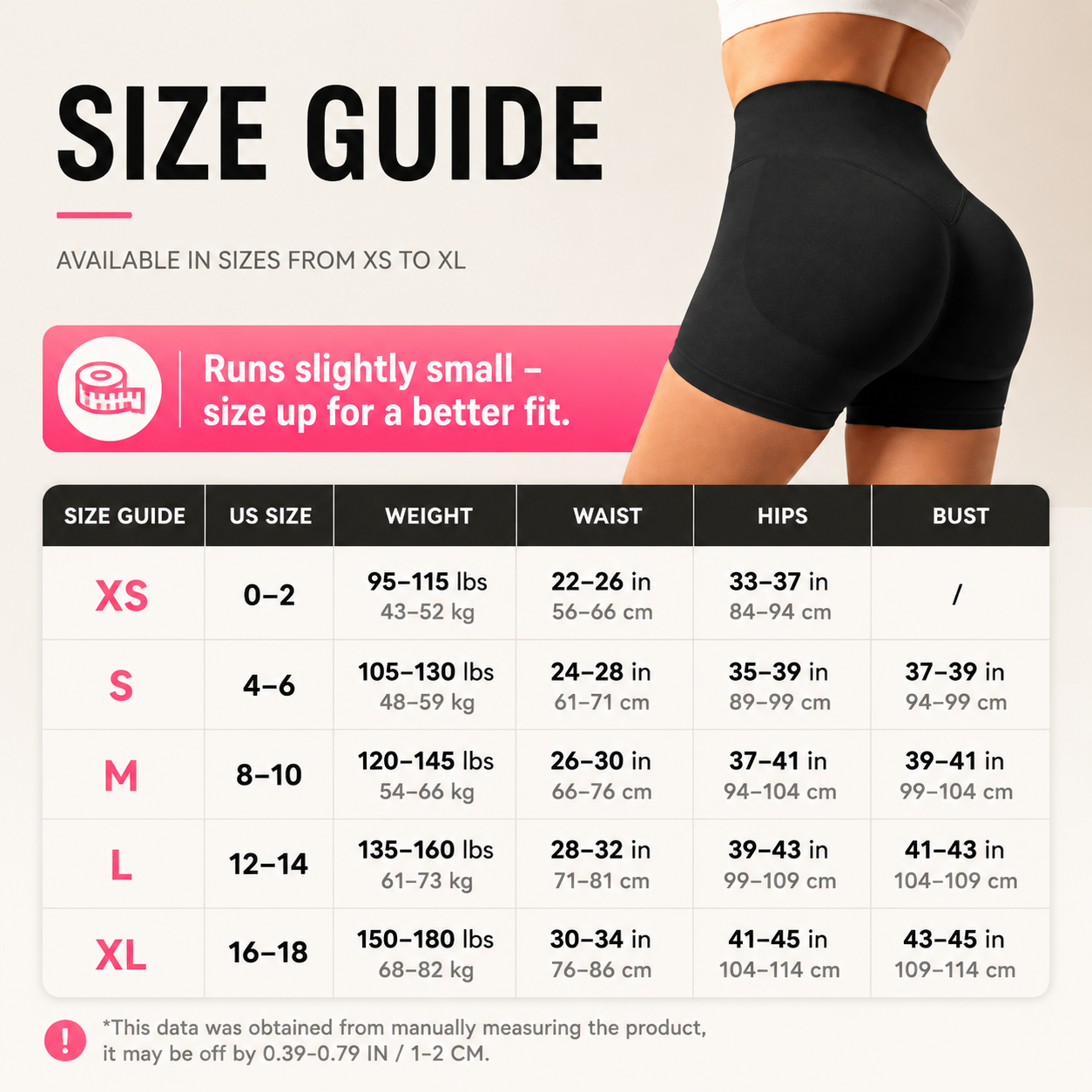 Women's High-Waisted Butt-Lifting Athletic Shorts (4-Pack)