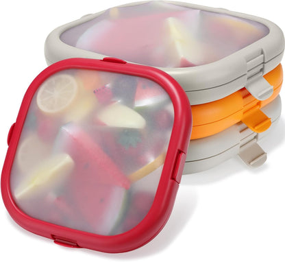 Silicone Fruit Storage Box （7.9 x 7.9 x 1.4 Inches)
