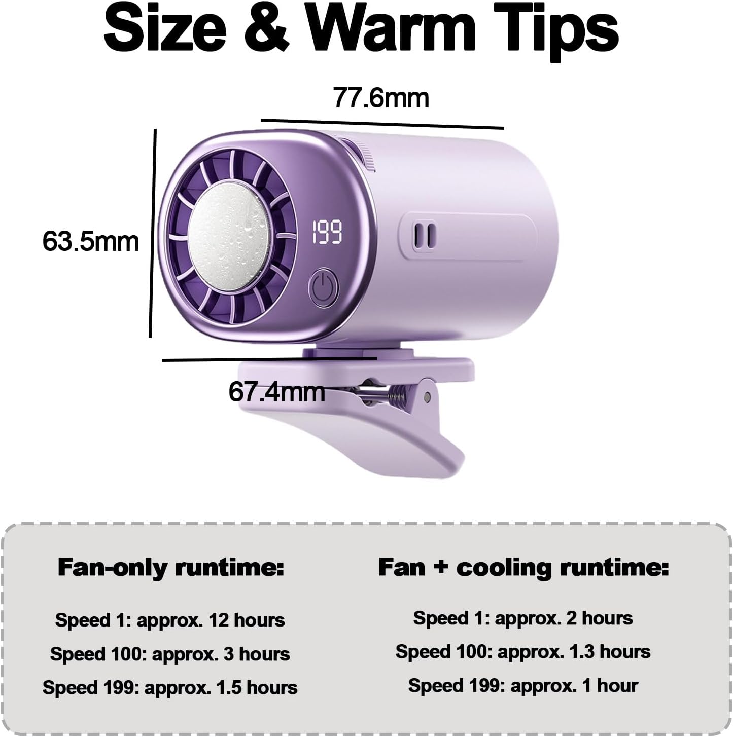 Safe Clip-On Cooling Fan for Car Seats — 360° Adjustable, Rechargeable & Long-Lasting
