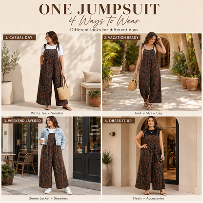 Plus Size Sleeveless Casual Jumpsuit for Women - Loose Fit, with Pockets