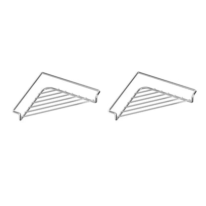 2PCS Stainless Steel Corner Sink Shelf with Triangular Open Wire Rack Design, Drainage and Raised Side✨