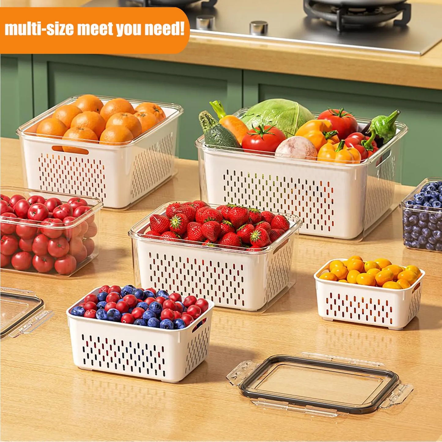 🍇Stackable fruit and vegetable preservation filter box