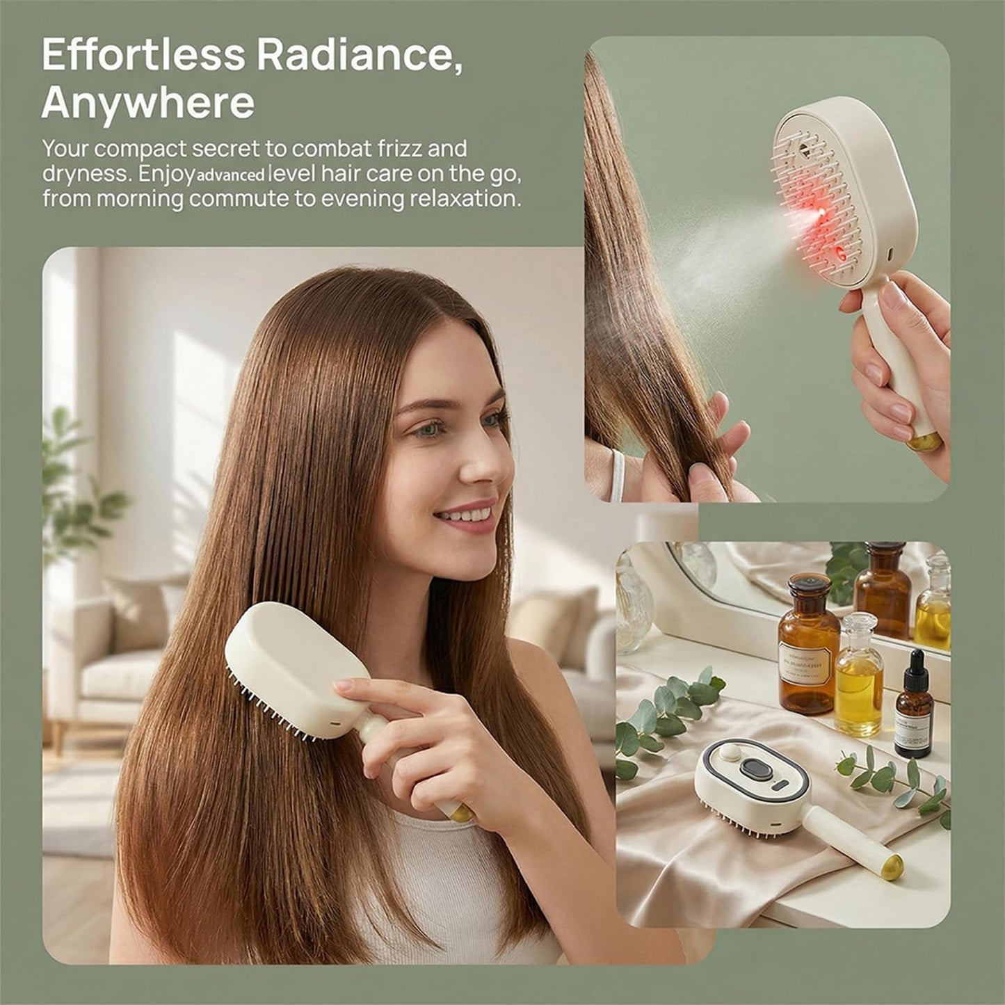 💆‍♀️ Electric Spray Air Cushion Massage Comb – Anti-Static Nano Mist Hair Brush with Scalp Massage ✨🌿
