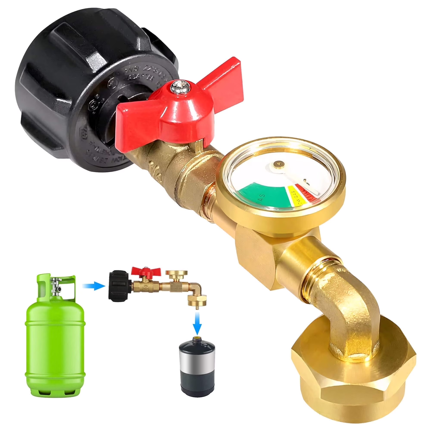 🔥Propane Refill Adapter with Valve & Gauge🔥