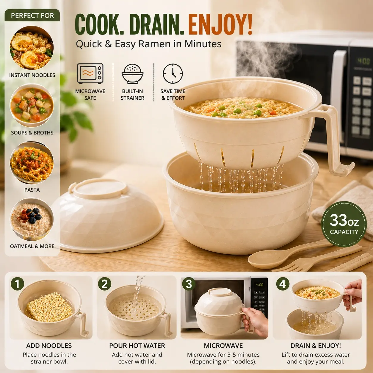 6-Piece Microwave Ramen Bowl Set