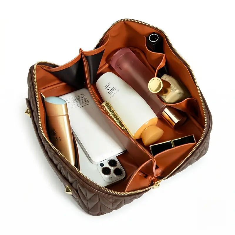Luxury Waterproof Double-Zipper Travel Toiletry Bag