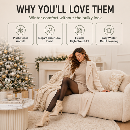 Women’s Fleece-Lined Fake Sheer Thermal Tights