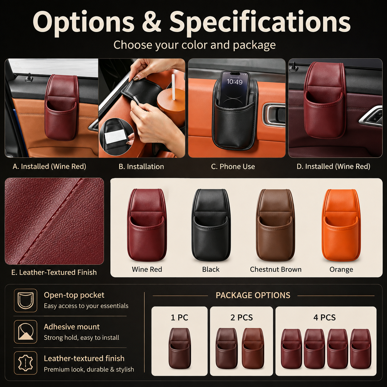 Multifunctional Car Door Storage Pocket