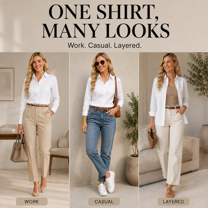Women's Classic Fit Stretch Button-Down Shirt