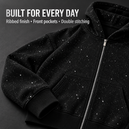✨️2026 NEW Men's Sequined Hooded Sweatshirt with Zipper and Pockets✨️