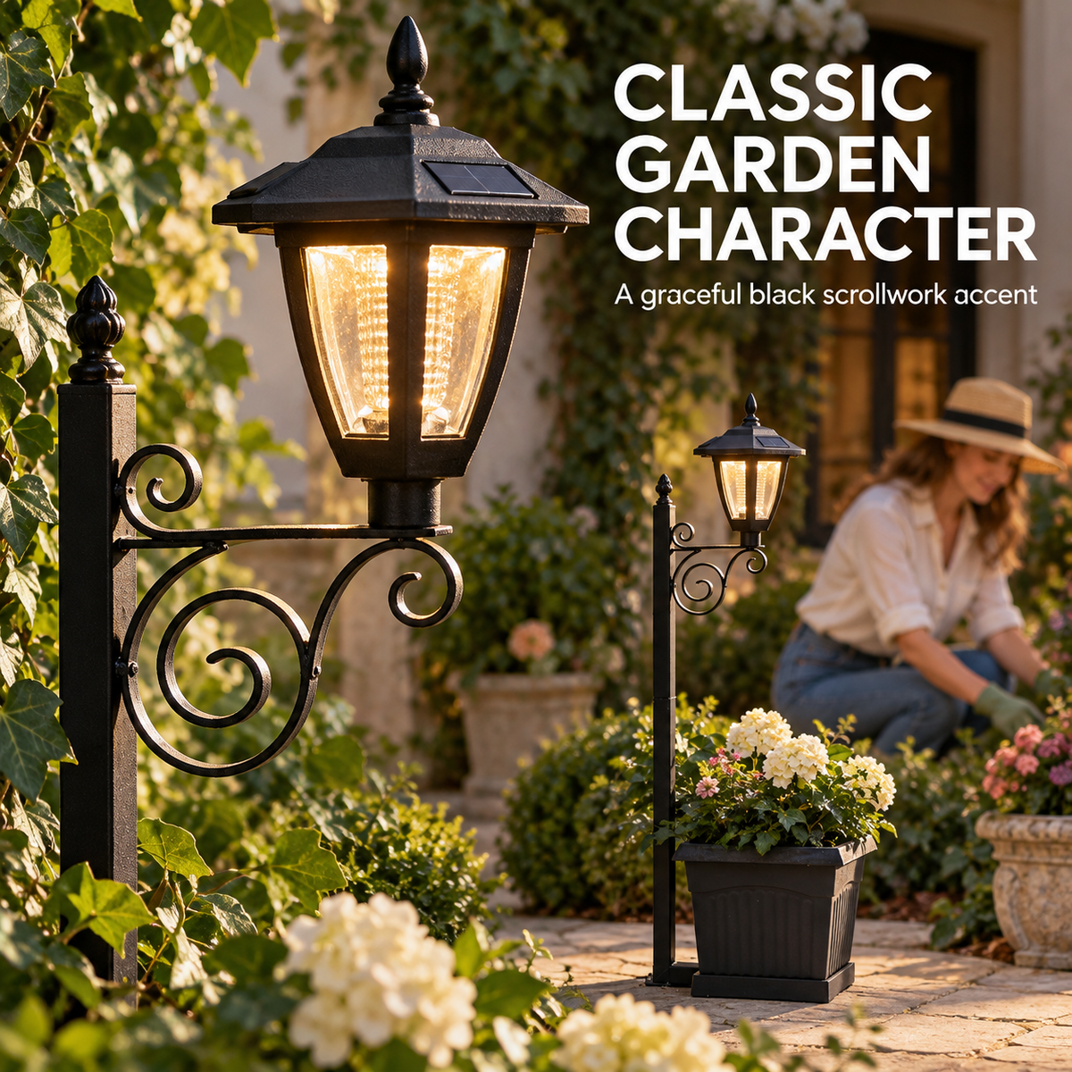 Solar Planter Lamp — Flowers by Day, Light by Night