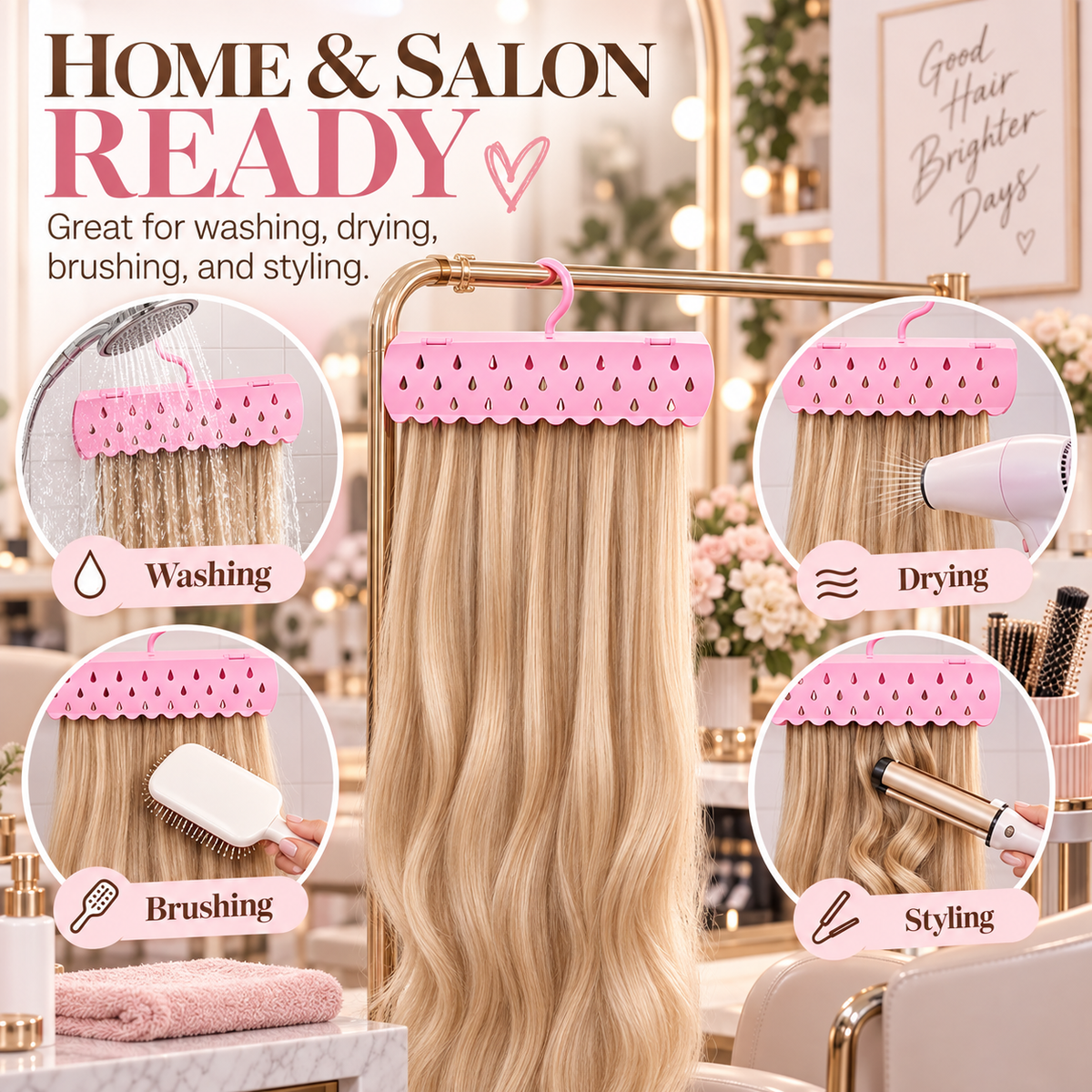 Hair Extension Holder And Hanger Stand For Styling