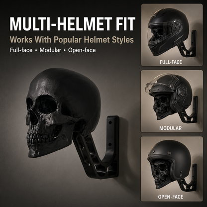 Skull Motorcycle Helmet Wall Mount