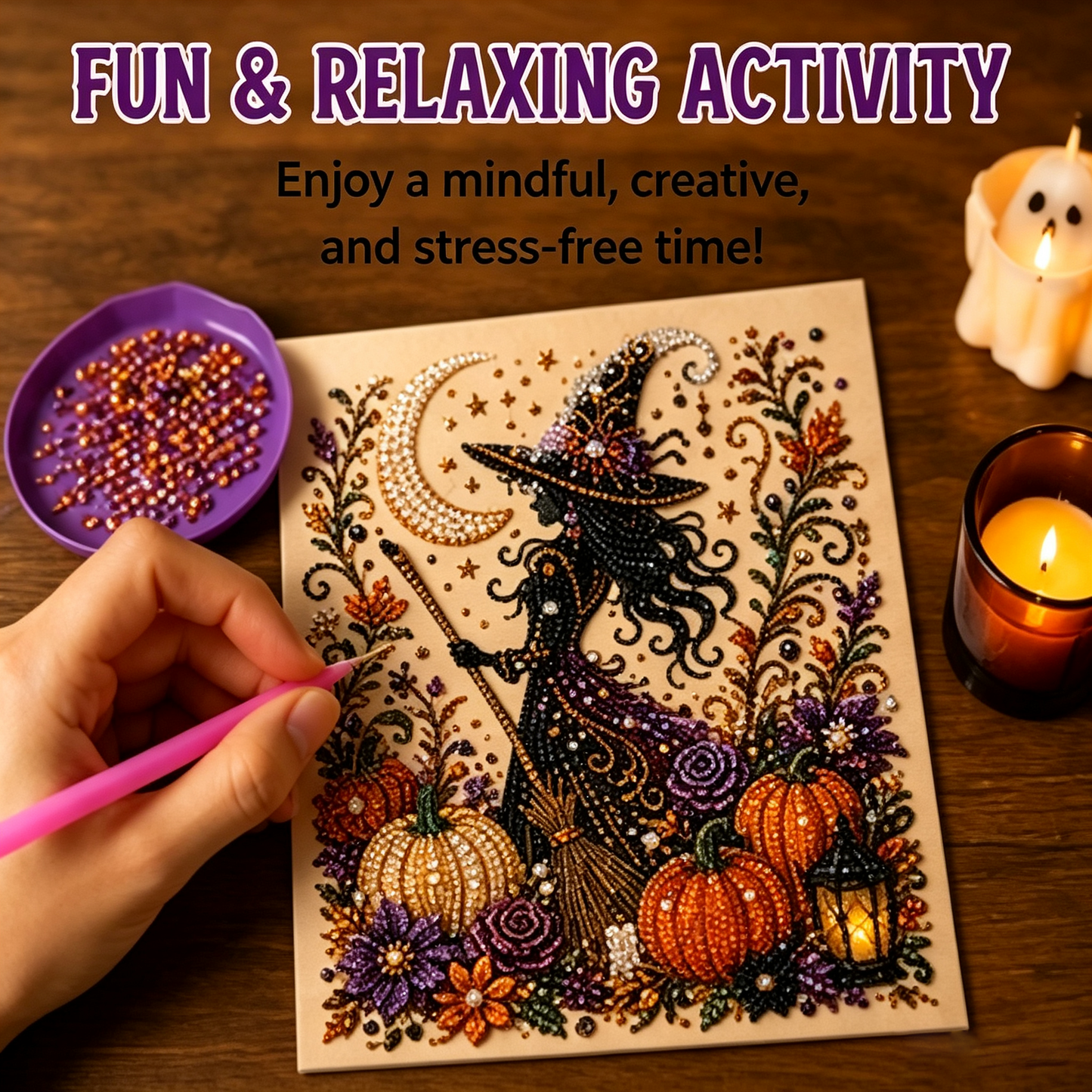 Halloween Pearl Art DIY Kit – Turn Tiny Pearls into Spooky