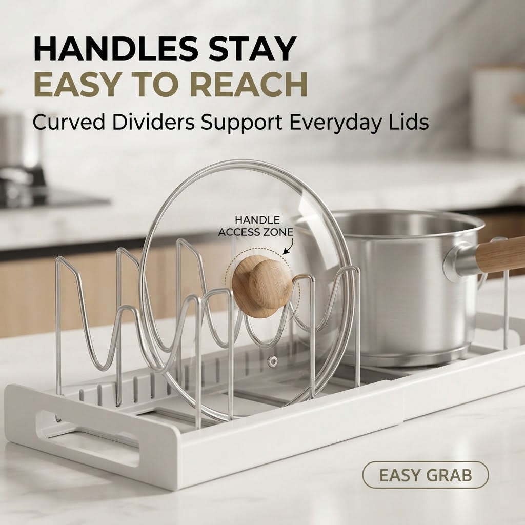 Expandable Pot Lid & Pan Organizer Rack