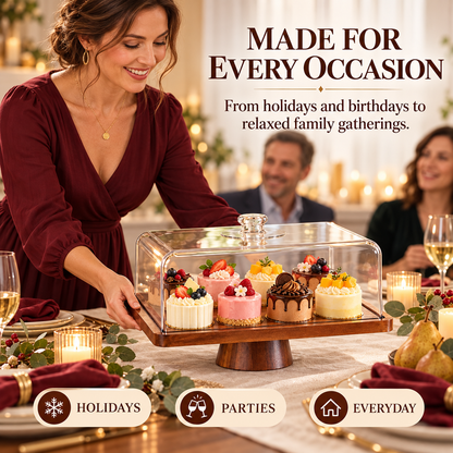 2-in-1 Wooden Dessert & Charcuterie Serving Stand