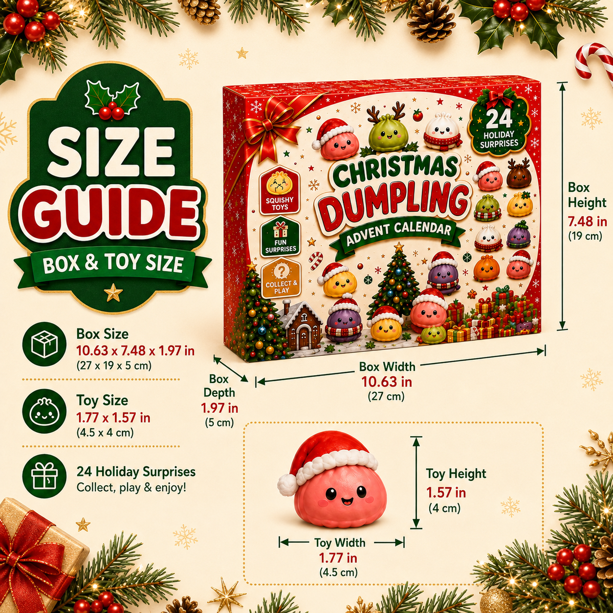 2026 Christmas Blind Box Advent Calendar: 24-Day Dumpling & Squishy Toy Countdown 🎄
