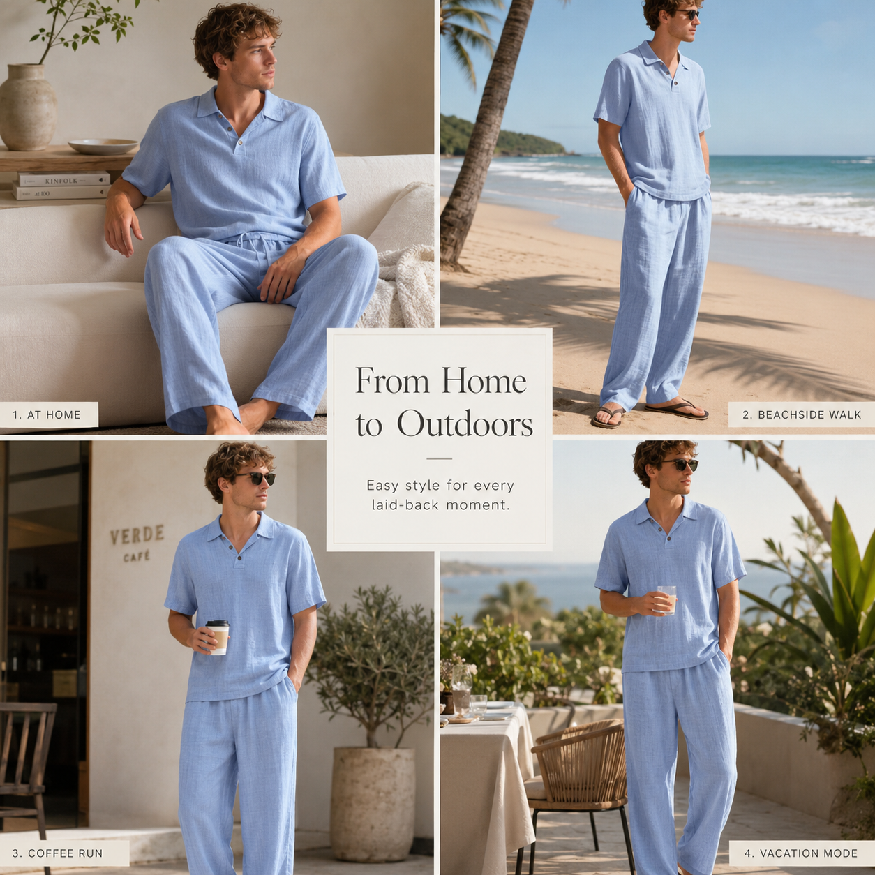 Ultimate Summer Comfort: Men’s Premium Linen Two-Piece Set