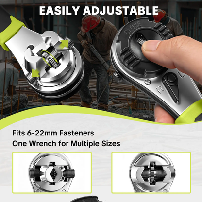 Adjustable ratchet wrench set, suitable for 6-22mm screws