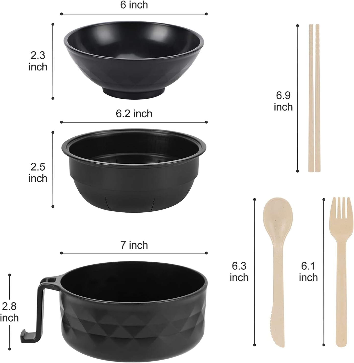 6-Piece Microwave Ramen Bowl Set