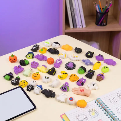50PCS Halloween Mochi Squishy Toys Bulk Set