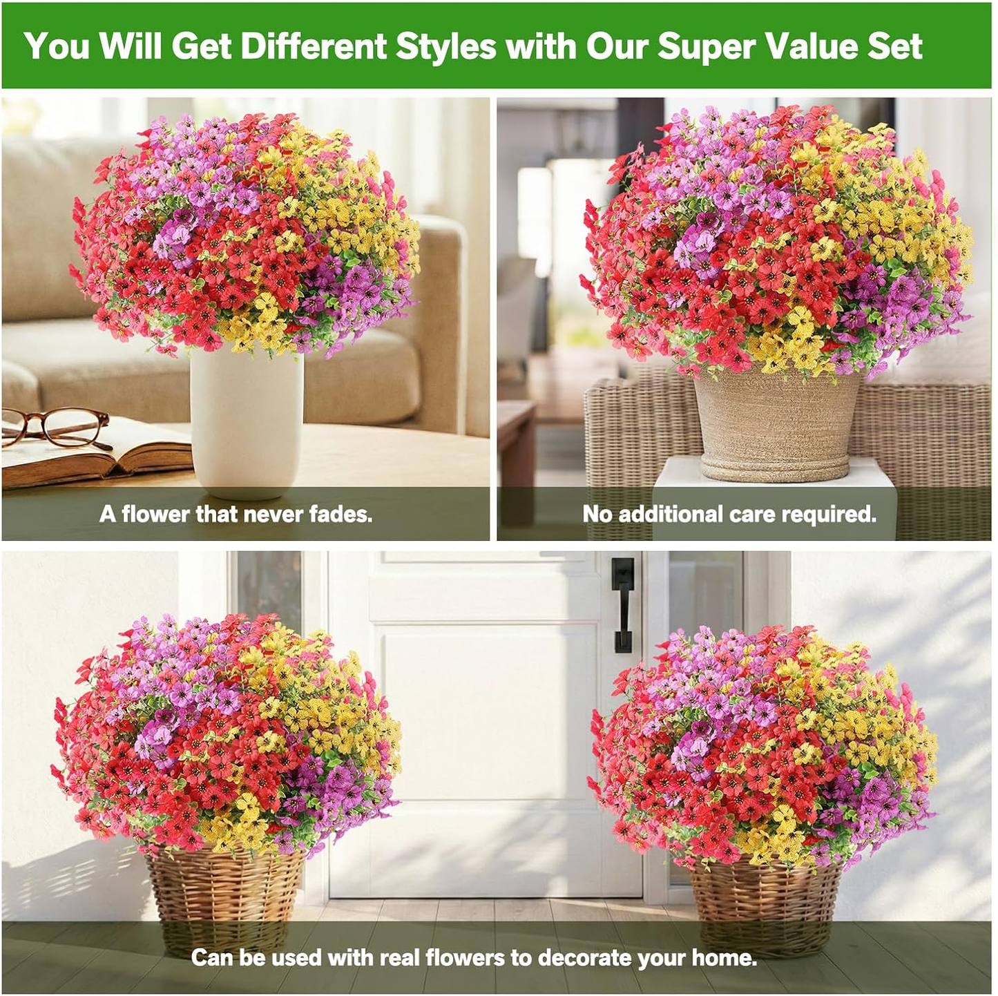 💐Everlasting Colorful Artificial Flower Bouquet💐