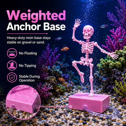 Dancing Skeleton Bubble Aquarium Ornament