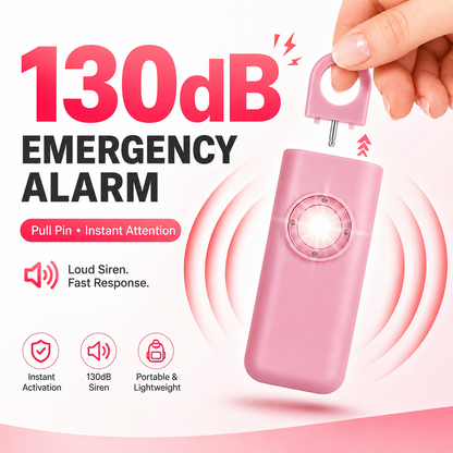 Personal Safety Alarm – 130dB Siren & LED Light for Women’s Self-Defense