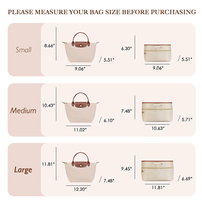 Lightweight waterproof tote bag insert with zippered pocket and cup holder