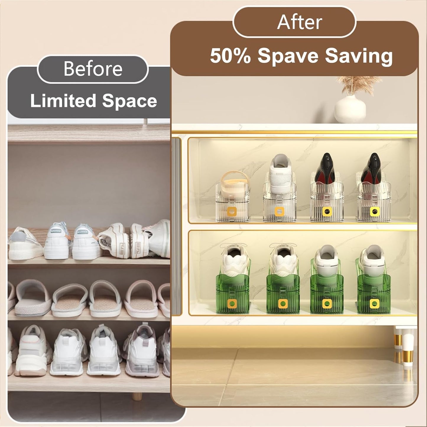 Clear Shoe Stacker Organizer