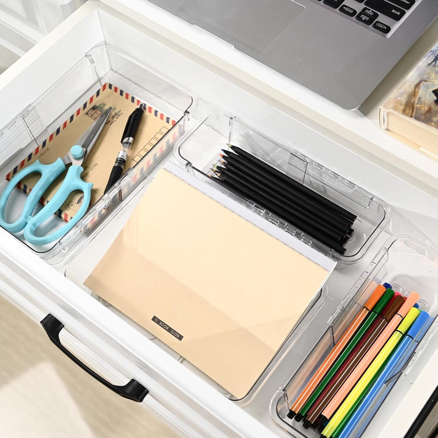 8 Pcs Mixed Extendable Clear Drawer Organizer