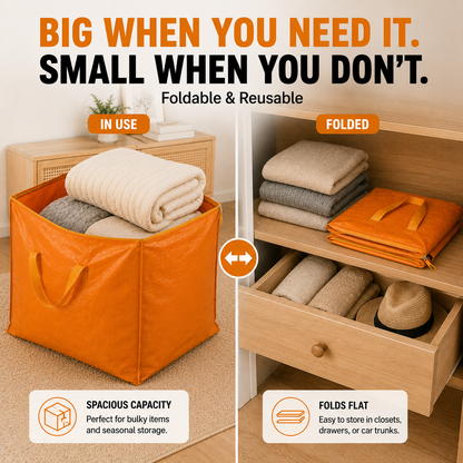📦400L extra-large capacity clothing storage bag with handles and zippers📦