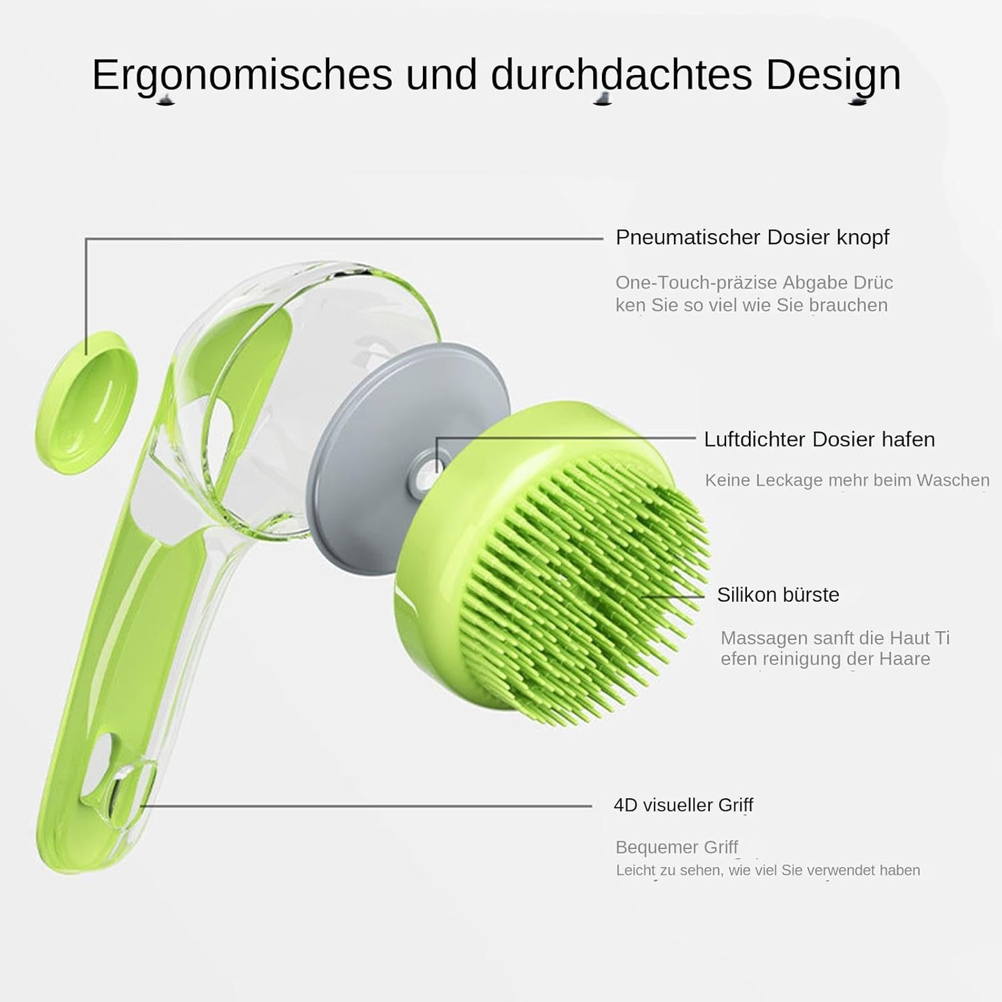Pet Bath Brush with Shampoo Dispenser – Gentle Grooming & Massage Tool