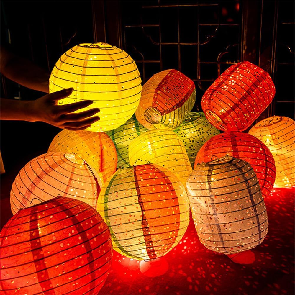 Handcrafted Hollow Paper Lantern Decor（Comes with LED bulbs）