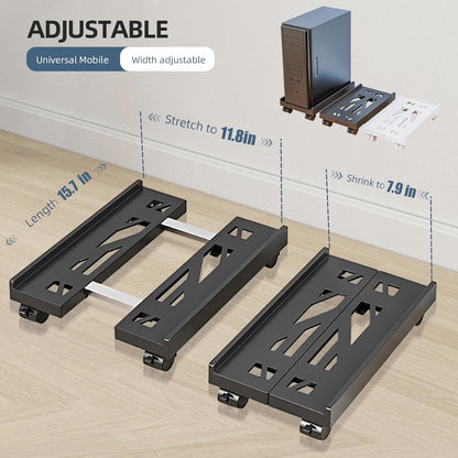 Adjustable mobile computer stand with locking casters, 80 lbs load capacity
