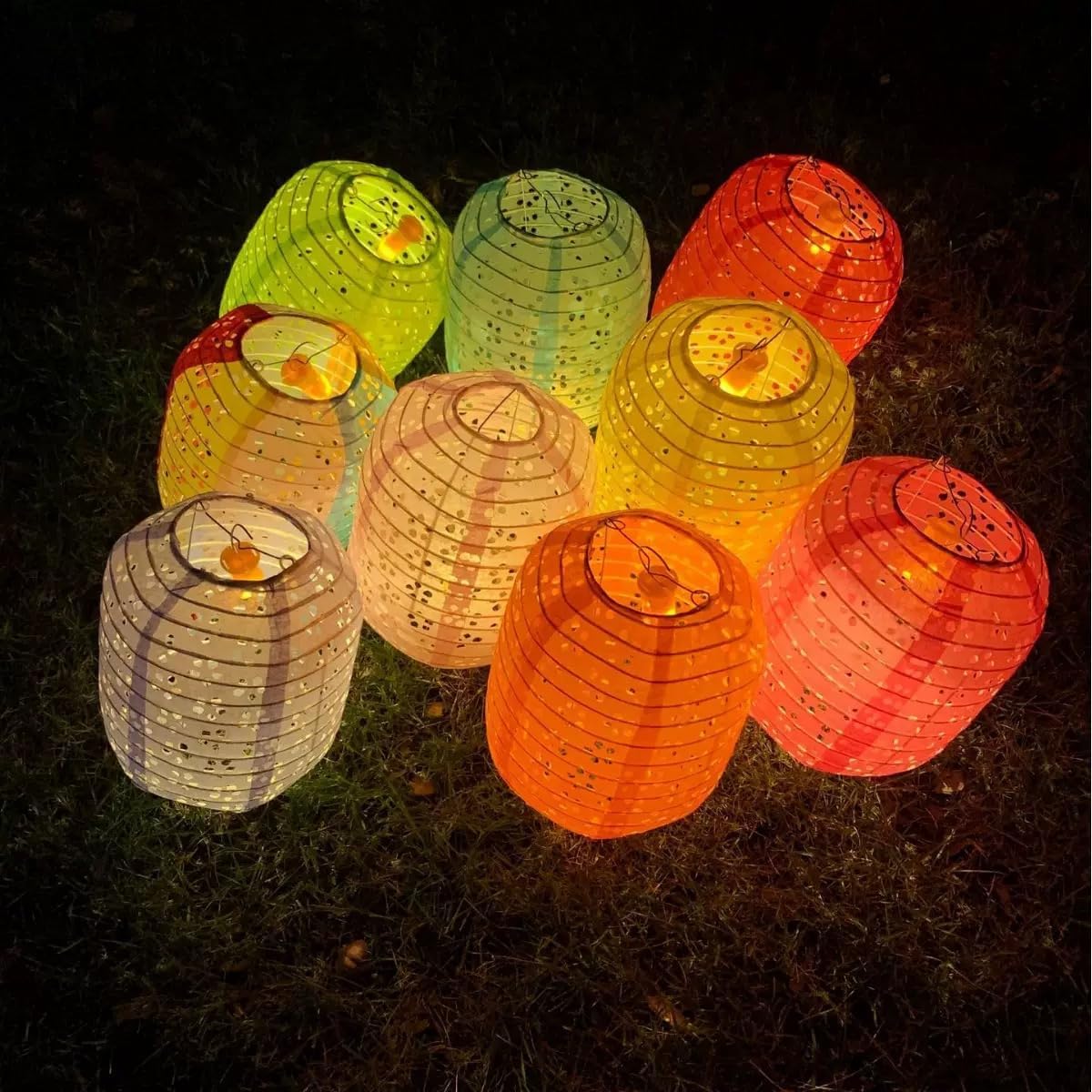 Handcrafted Hollow Paper Lantern Decor（Comes with LED bulbs）