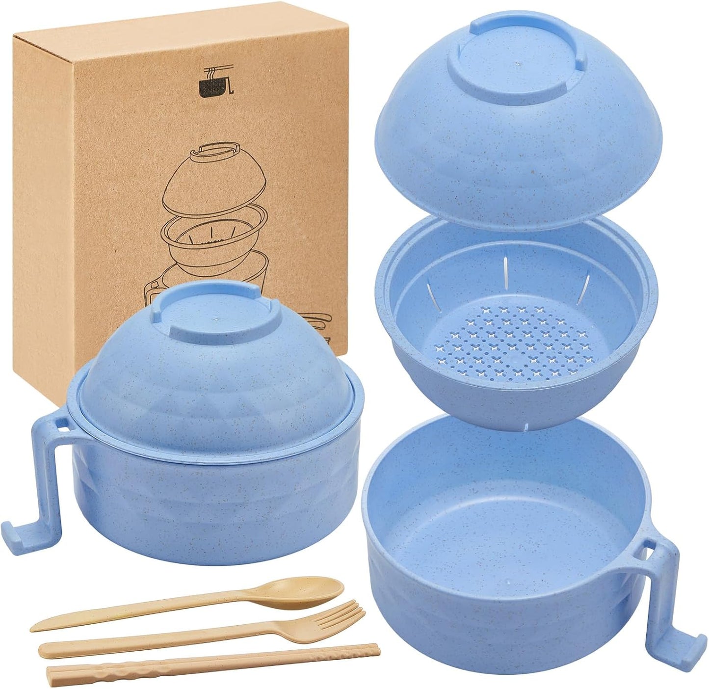 Microwave Ramen Cooker Bowl (6-Piece Set)— Easy Meals Without Cooking