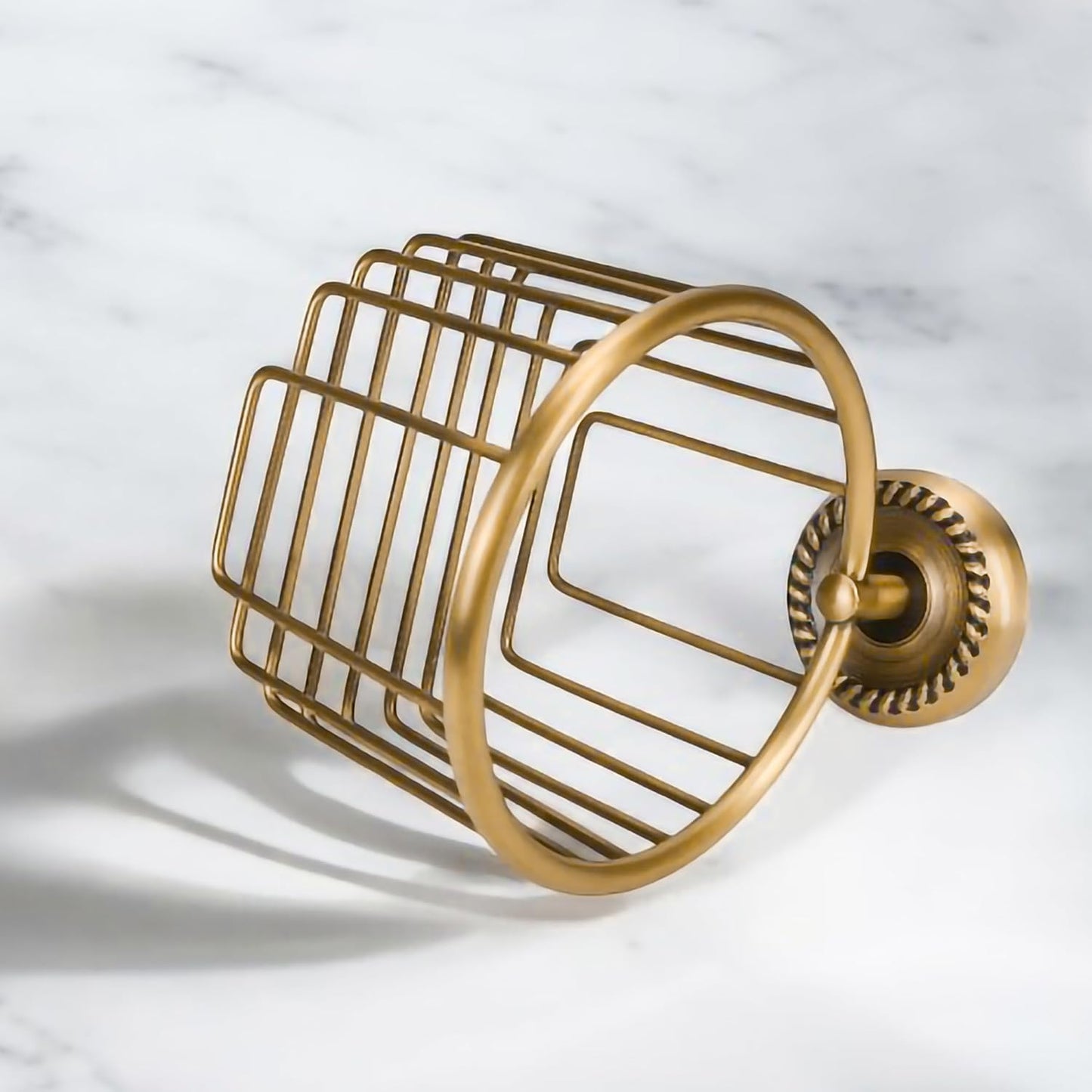 Vintage Bronze Wall Mounted Toilet Paper Holder (100% Brass)