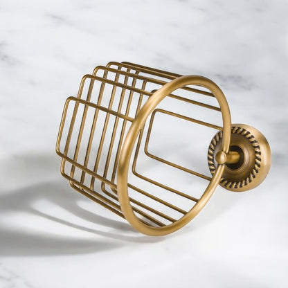 Vintage Bronze Wall Mounted Toilet Paper Holder (100% Brass)